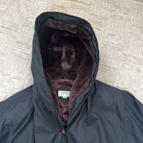 Talbots coat jacket with hood in black Size 8P - Picture 4 of 16